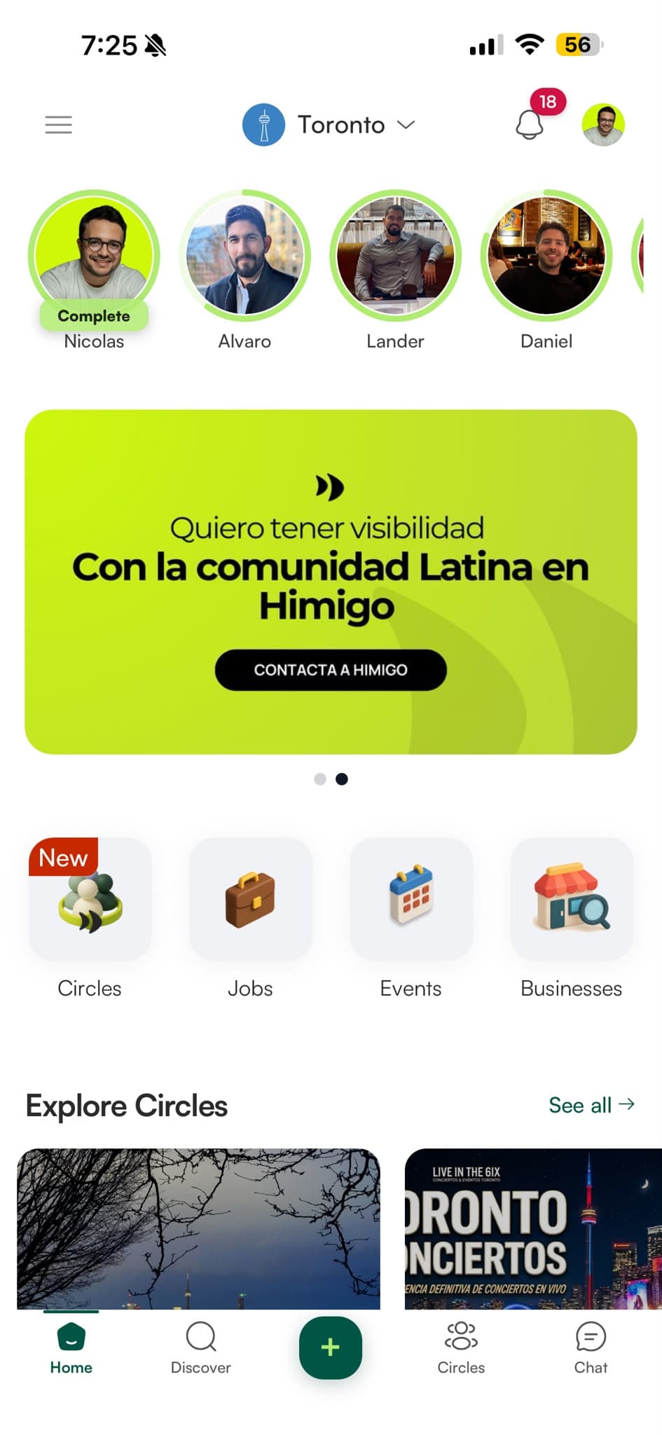 Vista previa de la app de Himigo